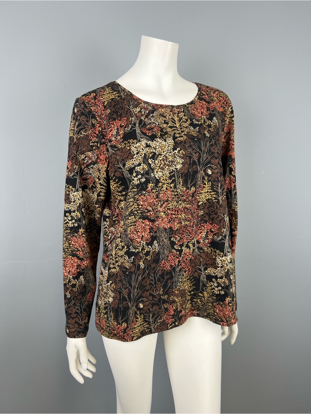 Christopher&Banks Pointillism Forrest Print Long-Sleeve Women’s Top